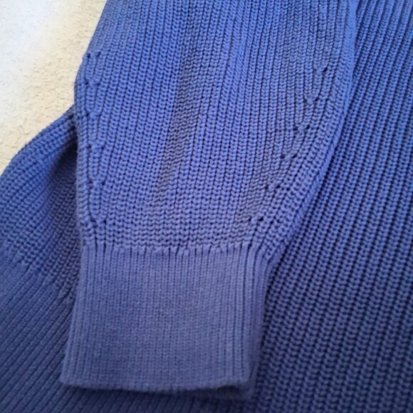 Talbots Women's Size 2X Blue Patch Pocket Crewneck Knit Sweater - Picture 8 of 11